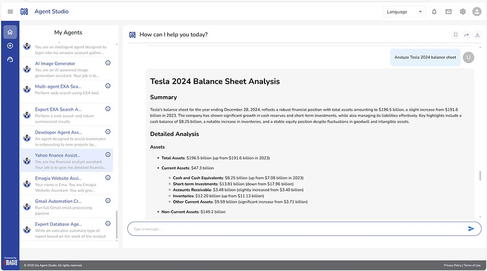 screenshot of Gia Agent Orchestration Studio